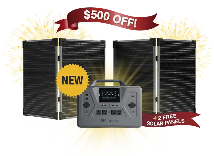 Patriot Power Generator 2200X with 2 FREE 100W solar panels