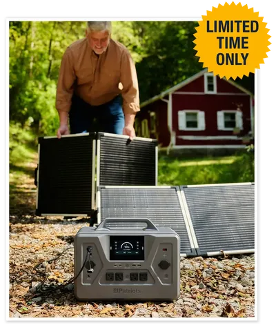 Man setting up generator outdoors