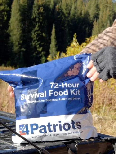 Daniel Gosset with 72-Hour Survival Food Kit