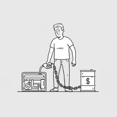 Illustration: Gas shelf life versus endless sunlight