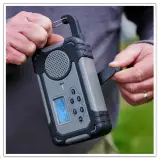 Hand-crank charging close-up